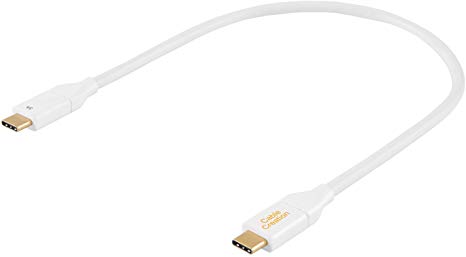 USB 3.1 Type C Gen 2 Cable 1ft, CableCreation USB C to USB C Cable with Power Delivery 3A Fast Charge 10Gbps Data, Built in E-marker Chip, Compatible with MacBook (Pro), Oculus Link, Hard Drives,White