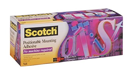 3M™ Positionable Mounting Adhesive 568, 24 Inches x 50 Feet