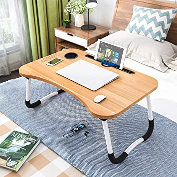 Ardith Multi-Purpose Laptop Desk for Study and Reading with Foldable Non-Slip Legs Reading Table Tray, Laptop Table, Laptop Stands, Laptop Desk, Foldable Study Laptop Table, Study Table (Brown)