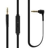 MEE audio 35mm AUX Replacement HeadphoneHeadset Audio Cable with In-Line Remote Microphone and Universal Volume Control for Apple Android and more Black