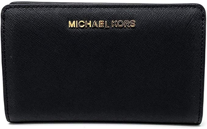 Michael Kors Jet Set Travel Slim Bifold Saffinao Leather Wallet