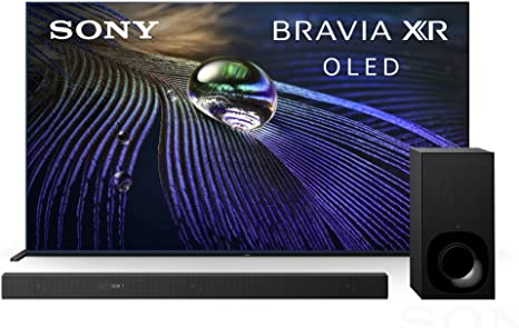 Sony A90J 65 Inch TV: BRAVIA XR OLED 4K Ultra HD Smart Google TV with Sony Z9F 3.1ch Sound bar with Dolby Atmos and Wireless Subwoofer (HT-Z9F)