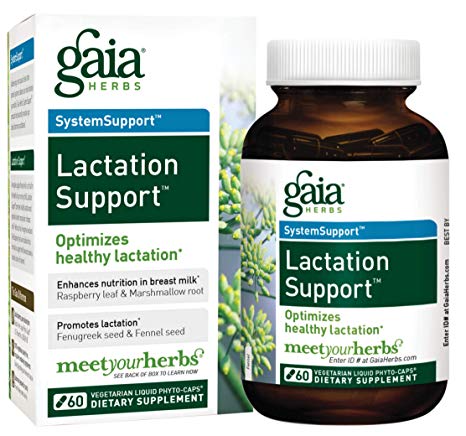 Gaia Herbs Lactation Support, Vegan Liquid Capsules, 60 Count - Lactation Supplement for Breastfeeding Mothers, Supports Healthy Milk Flow & Enhances Breast Milk Nutrition