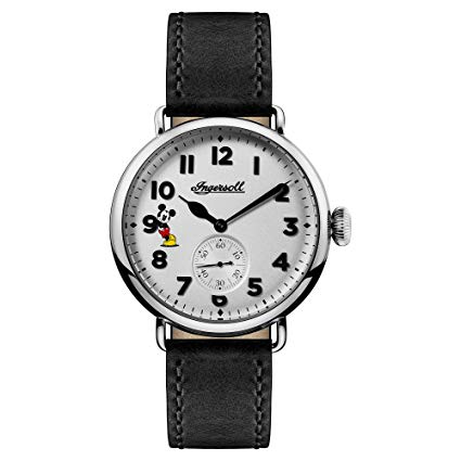 Ingersoll Disney Men's The Trenton Union Quartz Watch with White Dial and Black Leather Strap ID01202