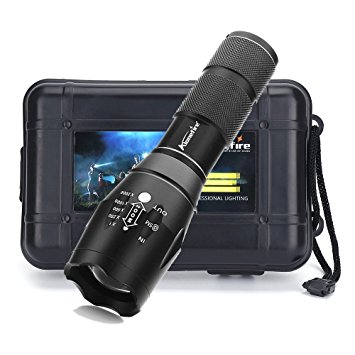 Alonefire led high powered tactical flashlight ultra bright handheld torch adjustable focus 5 modes G700 kit with rechargeable 18650 Battery flashlight keychain for home sports camping outdoors