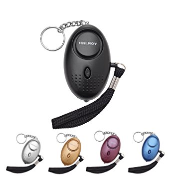 Emergency Personal Alarm,130DB Self-Defense Electronic Device Security Alarm Keychain with LED Light for Women Elderly Safety by HNRLOY (Black)