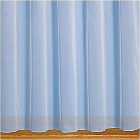 John Aird Denise - Plain White Net Curtain With Weighted Base - Width Sold By The Metre Drop: 36" (91cm)