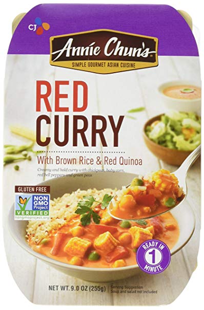 Annie Chun's Red Curry with Brown Rice & Red Quinoa, Non-GMO Gluten-Free Ready Meal, 9-oz (Pack of 6)