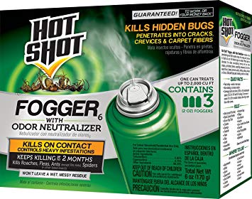 Hot Shot Indoor Fogger With Odor Neutralizer, 3/2-Ounce, 6-Pack