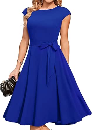 DRESSTELLS Cocktail Dress, Formal Wedding Guest Dresses for Women 2024 Vintage Party Dress Homecoming&Prom