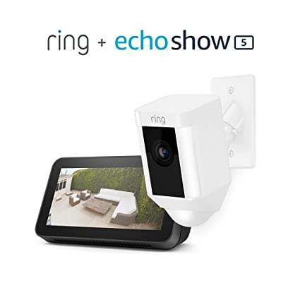 Ring Spotlight Cam Mount (White) Bundle with Echo Show 5 (2nd Gen)