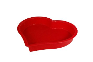 Marathon Housewares KW200019 Premium Silicone Bakeware Heart Cake Pan - Red