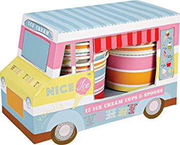 Meri Meri Ice Cream Van with Cups and Spoons, 12-Pack
