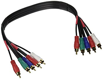 Monoprice 1.5ft 22AWG 5-RCA Component Video/Audio Coaxial Cable (RG-59/U) - Black