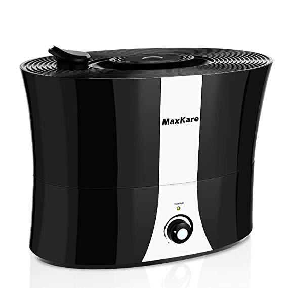 MaxKare Cool Mist Humidifier, 1.45 Gallon, Aroma Essential Oil Ultrasonic Humidifiers for Home Baby Bedroom with Filter, Uninterrupted Sleep, Ultra-Quiet Design, 360°Rotatable Mist Outlets - Black