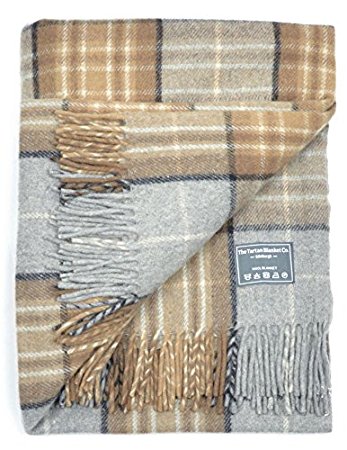 Classic Wool Blanket Throw Rug in Mackellar Tartan
