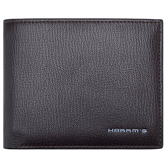 Harrms mans Bifold Genuine Leather Wallets for men with Ltalian Cowhide