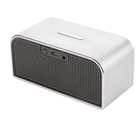 Mindkoo Wireless Mini Portable Rechargeable Bluetooth V4.0 Speaker (5W , 1050mAh Lithium battery , AUX cable, Silver)