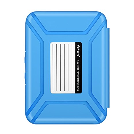 SISUN® 3.5 inch Anti-Static HDD Protector Case , 3.5 " Hard Drive protection Case - HDD Storage Box Grey/Purple/Yellow/Blue/Green (3.5" Blue)