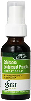 Gaia Herbs Echinacea Goldenseal Propolis Throat Spray, 1 Ounce (Pack of 2)