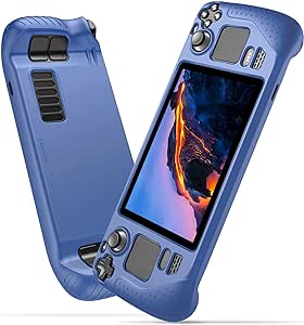 Fintie Silicone Case for Steam Deck - Soft [Anti-Slip] [Shockproof] Protective Cover, Drop Protection Case for Steam Deck (Navy)