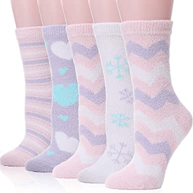 EBMORE Womens Fuzzy Socks Slipper Soft Cabin Plush Warm Fluffy Winter Sleep Cozy Adult Socks