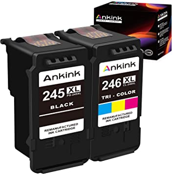 Ankink Higher Yield 245XL 246XL Black Color Combo Pack Ink Cartridge Canon PG 243 245 CL 244 246 XL PG245 Pixma MX490 MX492 MG2520 MG2522 TS3100 TS3122 TS3300 TS3322 TR4500 TR4520 TR4522 MG2500 Cannon