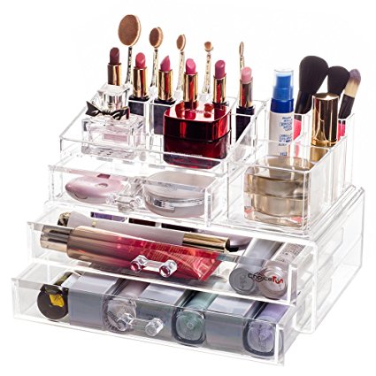 Choice Fun Acrylic Cosmetics Makeup Organizer 3 Drawers 2 Pieces Set