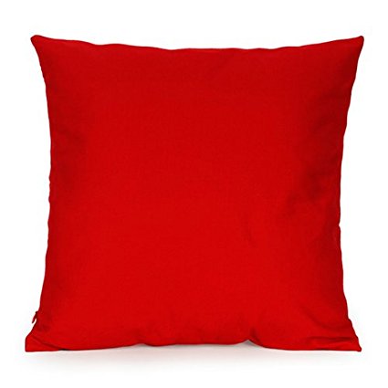 Do4U Home Decorative Hand Made Polyester Fiber Waterproof Throw Pillow Case Cushion Cover For Travel Use,Indoor, Outdoor,Rattan Sofa 18x18 inches (Red)
