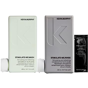 KEVIN MURPHY Stimulate-Me Wash And Rinse 8.4 FL Oz with pH Labs Smooth Perfect Mask 10 ml