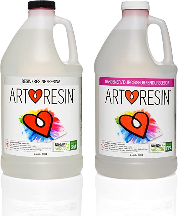 ArtResin - Epoxy Resin - Clear - Non-Toxic - 1 Gal (0.5 gal Resin   0.5 gal Hardener) (3.78 L)