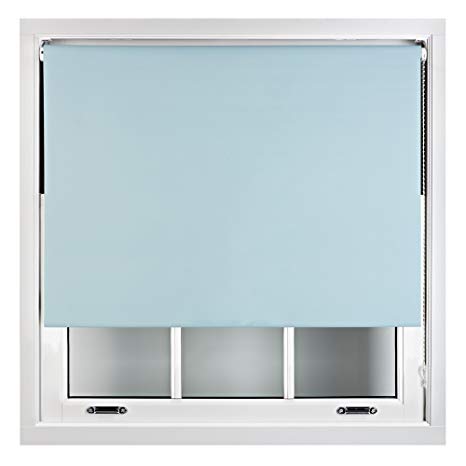 Furnished Blackout Roller Blind Made to Measure 14 Sizes 16 Colours Duck Egg Blue Up To 150cm