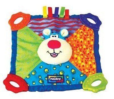 Nuby Teething Blankie. Squeak & Crinkle Teether & Blanket. Bear