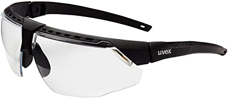 Uvex by Honeywell Avatar Safety Glasses, Black Frame with Clear Lens & HydroShield Anti-Fog Coating (S2850HS)