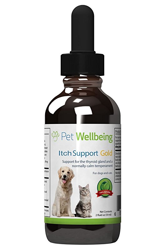 Pet Wellbeing - Itch Support Gold for Dogs - Natural Skin Allergy support for Dogs - 2oz (59ml)