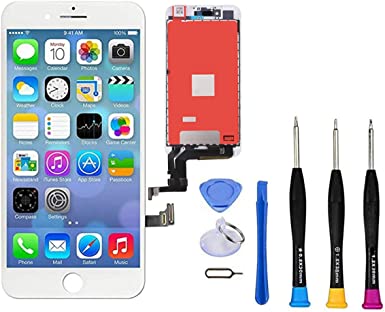 Premium Screen Replacement Compatible with iPhone 7 4.7 inch(Modes A1660,A1778,A1779)-3D Touch Digitizer Display Glass Assembly with Tools, Fit Compatible with iPhone 7 (White)