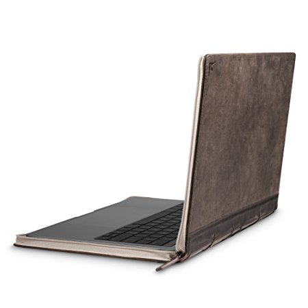 Twelve South BookBook V2 for MacBook | Vintage leather book case/sleeve with interior pocket for 13" MacBook w/ Touchbar