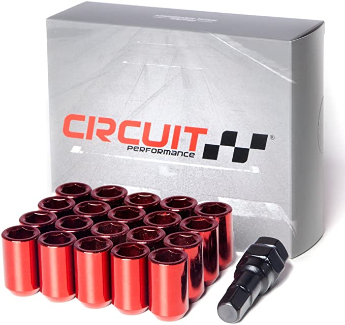 Circuit Performance Tuner Key Acorn Lug Nuts Red 12x1.5 Forged Steel (20pc   Tool)