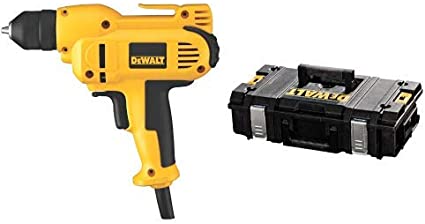 DEWALT DWD115K 8 Amp 3/8-Inch VSR Mid-Handle Grip Drill Kit with Keyless Chuck with DEWALT DWST08201 Tough System Case, Small