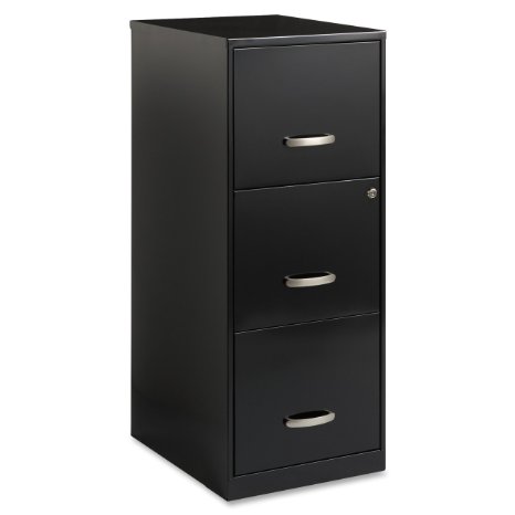 Lorell 18573 3-Drawer Vertical File Cabinet, 18 Inch