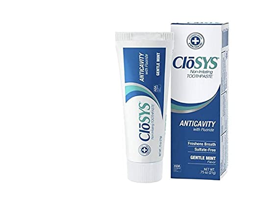 CloSYS Fluoride Toothpaste, 0.75 Ounce (48 Count), Gentle Mint, Whitening, Sulfate Free, Travel Size, TSA Compliant