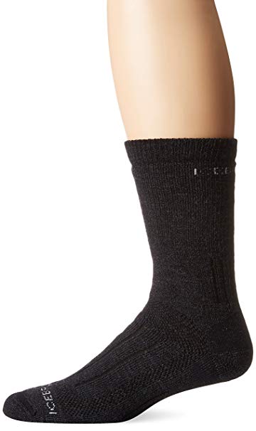 Icebreaker Men's Hike  Heavy Crew Socks - Jet Heather/Black