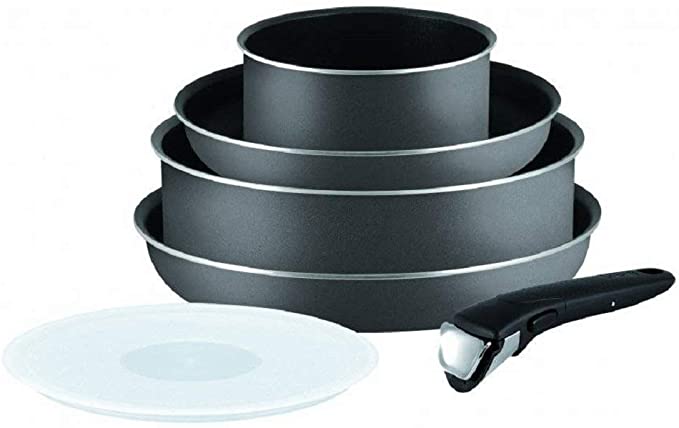 Tefal Ingenio L2047402 Set of 6 Pcs Cookware Saucepan Pots and Pan Set, Grey (for All Heat Sources Except Induction)