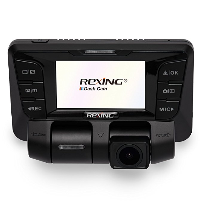 REXING V2 Uber Dash Cam Dual Channel Both 1080p Full HD 170 Degrees Wide Angle, WDR WiFi 2160p Dashboard Camera
