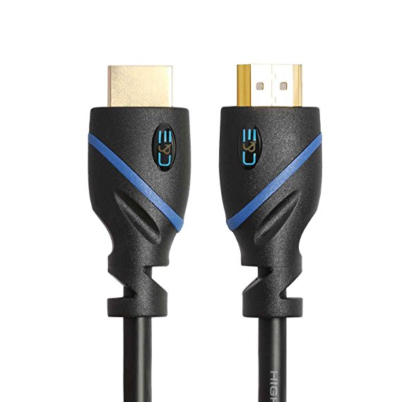 C&E High Speed HDMI Cable with Ethernet Black, (1.5 Feet/0.4 Meters), Supports 4K, 3D and Audio Return