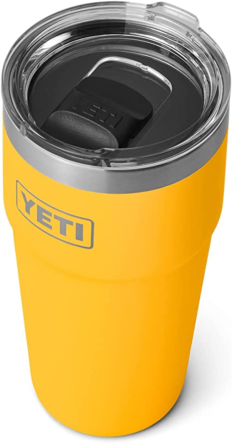 YETI Rambler 16 oz Stackable Pint, Vacuum Insulated, Stainless Steel with MagSlider Lid (Alpine Yellow)