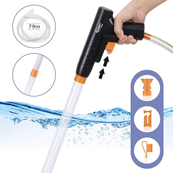 Hygger Aquarium Gravel Cleaner, New Quick Water Changer with Air-Pressing Button Fish Tank Sand Cleaner Kit Aquarium Siphon Vacuum Cleaner with Water Hose Controller Clamp