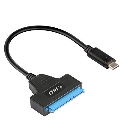 J&D USB 3.1 Type C (USB C / Thunderbolt 3 Compatible) to SATA III 2.5" Hard Drive Adapter