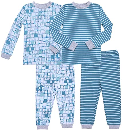 Asher and Olivia Boy's 2-Pack Pajama Set Baby Clothes Pjs Sleepers Footless Sleepwear