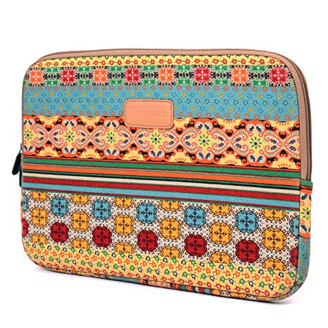 Varylala Bohemian Style Canvas Sleeve Case Bag Cover for 11-inch Laptop / MacBook Air / Samsung Chromebook (Bohemian Pattern, 11 inch)